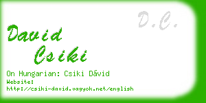 david csiki business card